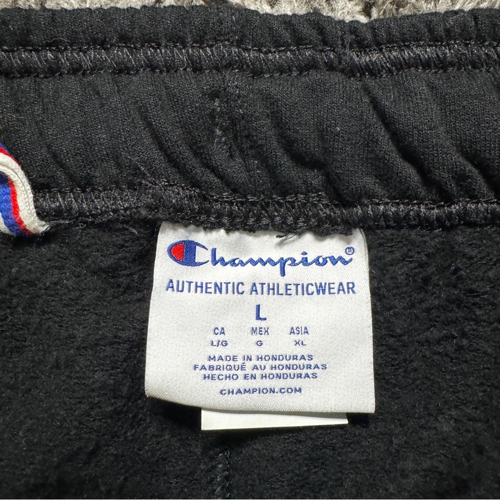 Champion Cargo Sweatpants Joggers Mens Large Black Tapered Leg Cargo Pockets - Picture 10 of 10